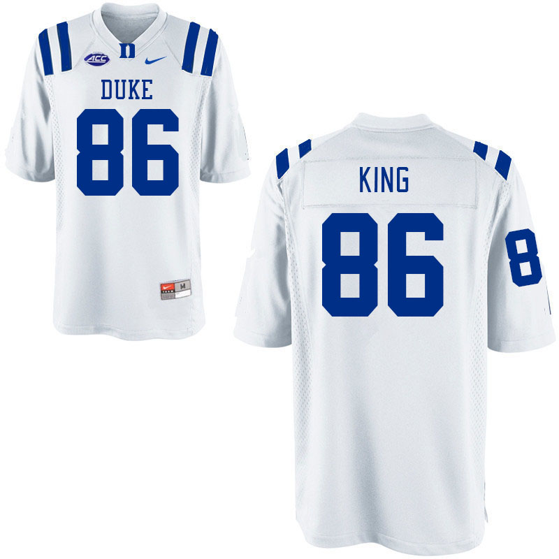 Men #86 Charlie King Duke Blue Devils College Football Jerseys Stitched-White